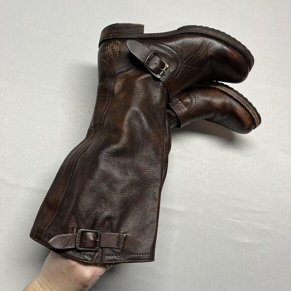 Frye Tall Veronica Boots Leather Engineer Size 9 - Picture 5 of 11
